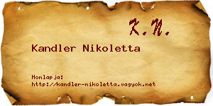 Kandler Nikoletta névjegykártya