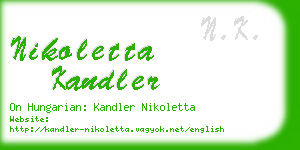 nikoletta kandler business card